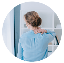 Dental hygienist relieves neck and back pain with massage